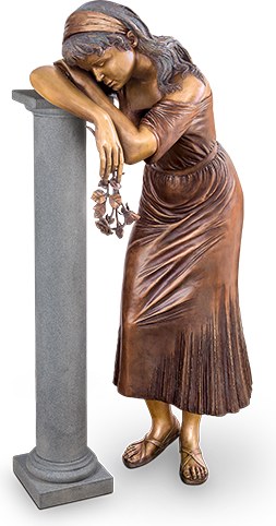 [ST-84027] Trauernde stehend aus Bronze, 146×65×38 cm