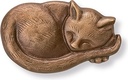 Bronzová spící kočka na náhrobek, 6×10 cm