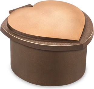 [ST-50143] Weihwasserschale aus Bronze für Grabstein, 6,5×10,5×11,5 cm