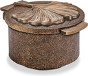 Weihwasserschale aus Bronze für Grabstein, 6×10×11 cm