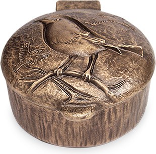 [ST-50069] Weihwasserschale aus Bronze für Grabstein, 7×11×14 cm