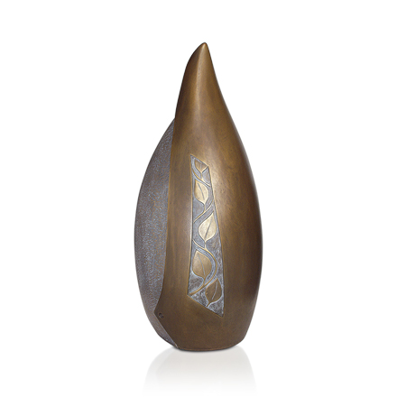 Bronzevase Sichturne für Grabstein, H: 49 cm