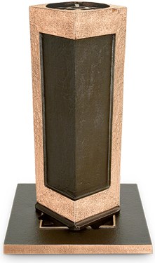 Bronzová zapuštěná váza na náhrobek, 28×9,5×9,5 cm