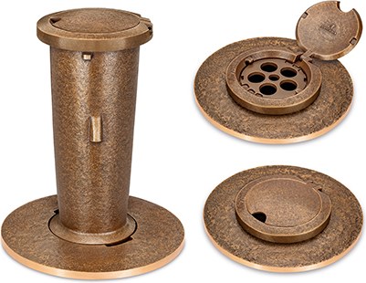 [ST-53342] Bronzová zapuštěná váza s víkem, výška 23 cm