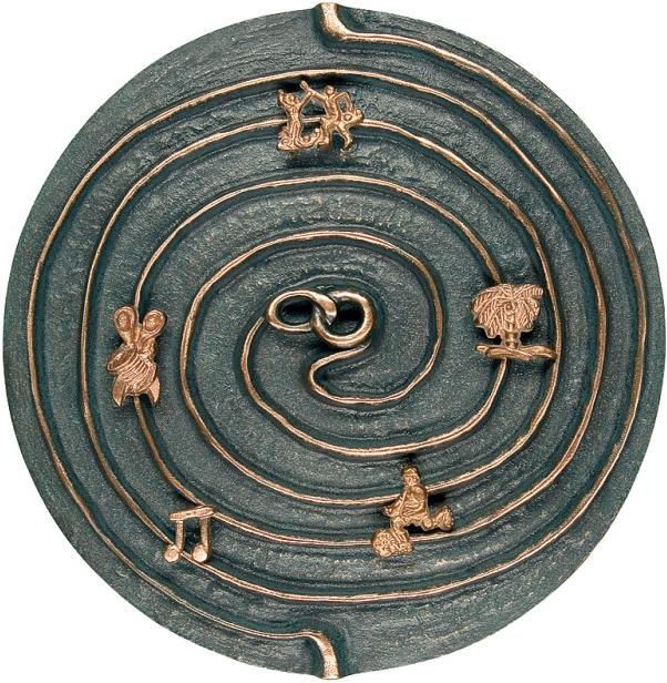 Lebensspirale aus Bronze für Grabstein, Ø 25 cm