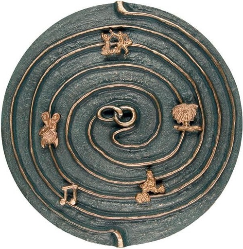 [ST-20166] Lebensspirale aus Bronze für Grabstein, Ø 25 cm