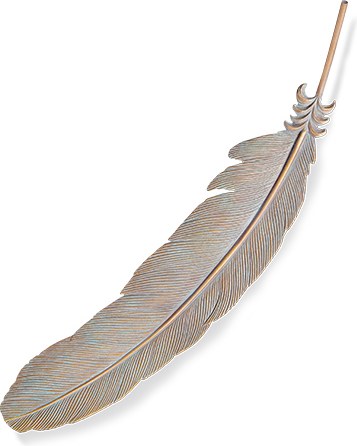 Bronzové andělské křídlo na náhrobek, 15×3 cm nebo 25×6 cm