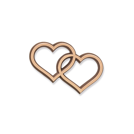 [ST-20948] Doppelherz aus Bronze zur Schrift »Karund«, 5×7 cm oder 8×11 cm