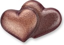 Doppelherz aus Bronze für Kindergräber, 3×5 cm