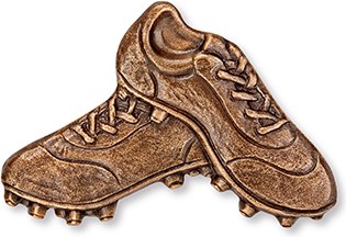 [ST-18952] Fussballschuhe aus Bronze für Grabstein, 6,5×9,5 cm oder 10×14 cm