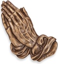 Betende Hände aus Bronze für Grabstein, 12×9 cm