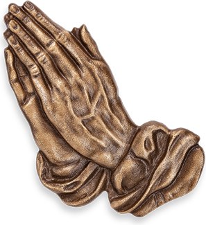 [ST-20207] Betende Hände aus Bronze für Grabstein, 12×9 cm