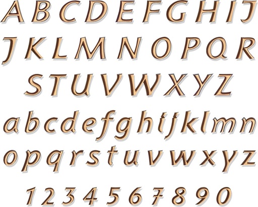 [ST-SCHR004] Bronze-Buchstabe Karund für Grabmal