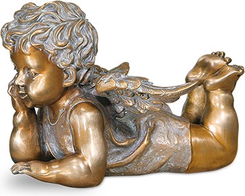 [ST-85393] Bronzeengel für Kindergrab, 8×8×12 cm oder 12×13×18 cm