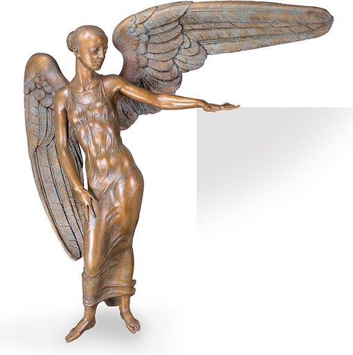[ST-85498] Bronzeengel für Grabstein, 149×148×50 cm
