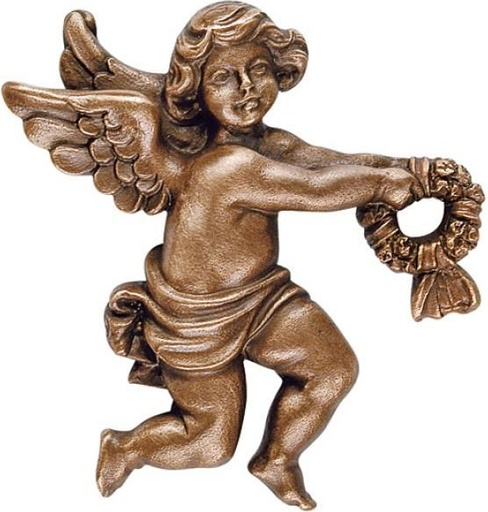 [ST-20498] Bronzeengel für Grabstein, 7×7 cm