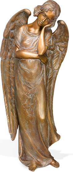 Bronzeengel für Grabstein, 71×30×23 cm