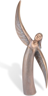 [ST-84009] Bronzový anděl naděje na náhrobek, 27×12 cm