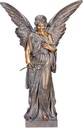 Bronzový anděl s růží na náhrobek, 15–155 cm
