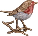 Rotkehlchen aus Bronze für Grabstein, 6×6 cm
