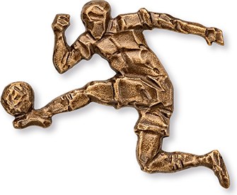 [ST-18903] Fussballer aus Bronze für Grabstein, 9×9 cm oder 12×12,5 cm