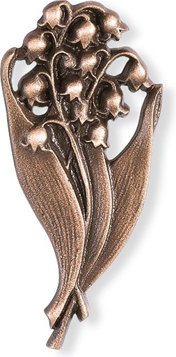 [ST-20836] Maiglöckchen aus Bronze für Grabstein, 10×5 cm