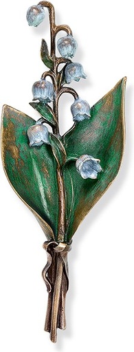 [ST-85483] Maiglöckchen aus Bronze für Grabstein, 21×8 cm