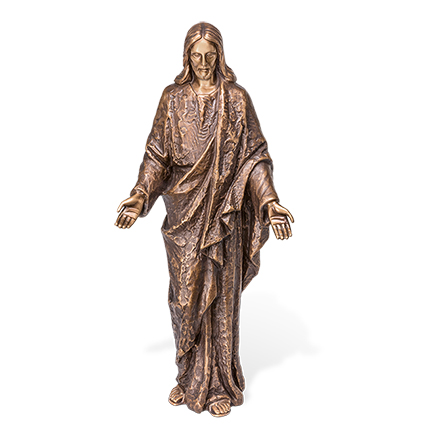 [ST-89540] Christus aus Bronze für Grabstein, 45×20 cm
