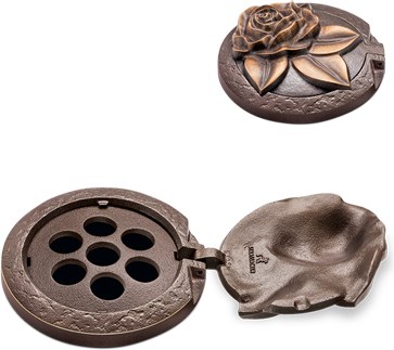 [ST-53294] Bronzener Vasenring für Grabstein, Ø 12 cm