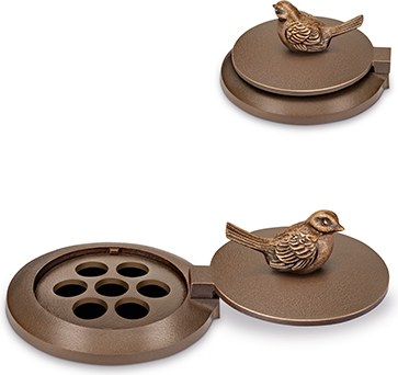Bronzener Vasenring für Grabstein, Ø 12 cm, Höhe 6 cm