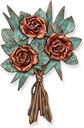 Bronzestrauß Rosen für Grabstein, 13,5×9 cm oder 21,5×14,5 cm