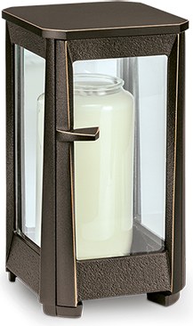 [ST-40371] Bronzelaterne für Grabstein, 20×11×12 cm