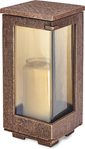 [ST-LAT12] Bronze-Grablicht für Grabmal, 21×11×11 cm oder 26×12×12 cm