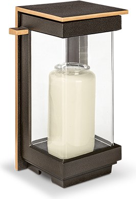[ST-40372] Bronzový lampáš na náhrobek, 25×14×12 cm