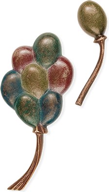 [ST-20583] Wegfliegender Ballon aus Bronze für Kindergräber, 16×7 cm