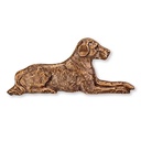 Liegender Hund aus Bronze für Grabstein, 6,5×14 cm