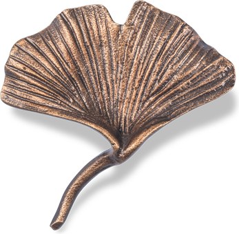 [ST-20275] Ginkgoblatt aus Bronze für Grabstein, 9×9 cm