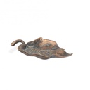 Bronzeblatt als Vogeltränke für Grabstein, 9×17 cm