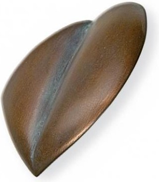 [ST-20613] Bronzeblatt Rose für Grabstein, 8×6 cm