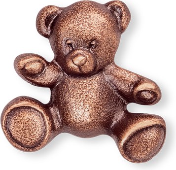 [ST-20938] Bronzový medvídek na dětský náhrobek, 4×4 cm