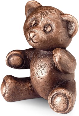 [ST-85151] Bronzový medvídek na dětský náhrobek, 9×8 cm nebo 14×14 cm