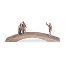 Bronzebrücke mit Menschen für Grabstein, 10×31×7 cm
