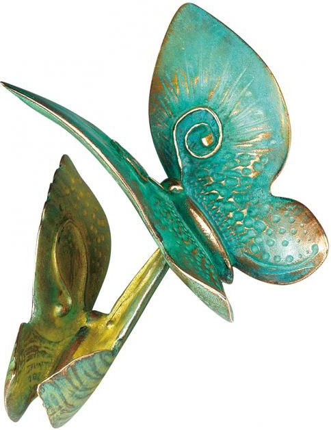 Bronzový motýl na náhrobek, 10×8 cm