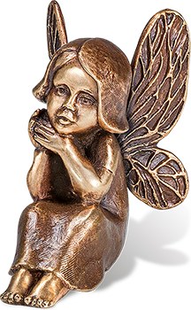 [ST-85216] Schmetterlingskind aus Bronze für Kindergräber, 8×5×8 cm