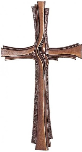 [ST-62520] Bronzový náhrobní kříž na desku, 40–60 cm
