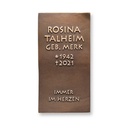 Bronzener Grabstein-Schriftträger Motiv »Schriftblatt«, 20×10 cm
