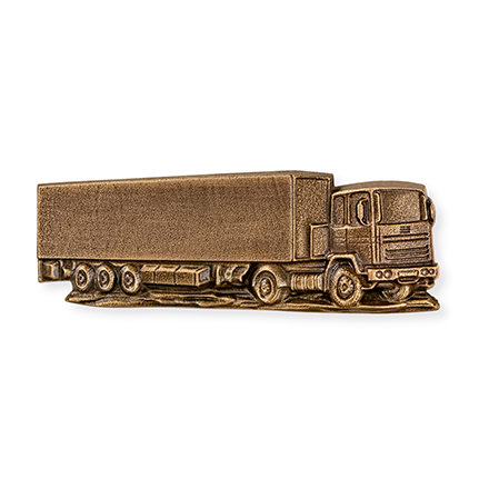 Bronzový nákladní automobil na náhrobek, 4×11 cm