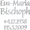 Bronze-Inschrift Bischoph für Grabmal