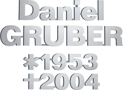 [ST-SZ017] Bronze-Inschrift Gruber für Grabmal