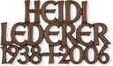 Bronze-Inschrift Lederer für Grabmal